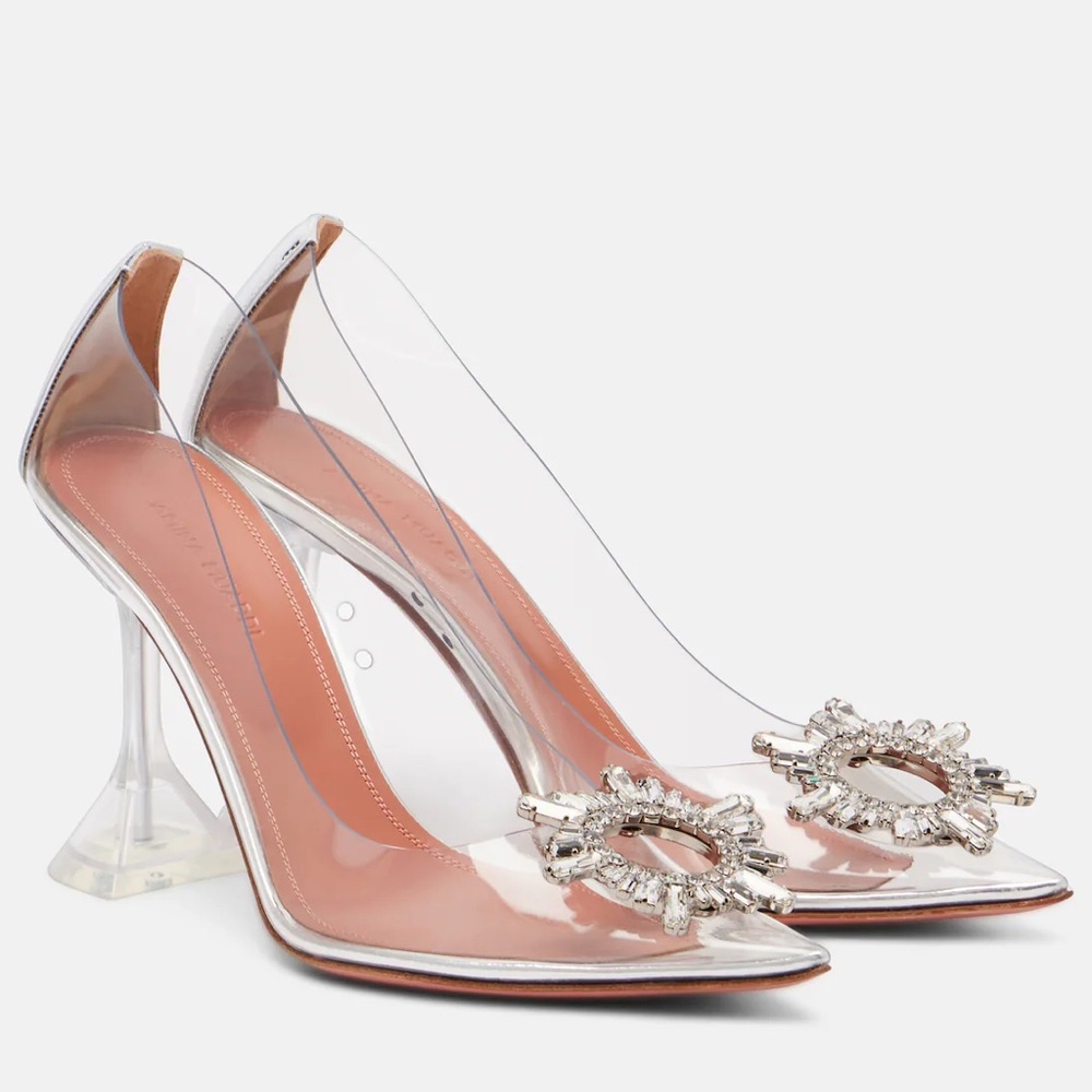 AMINA MUADDI Begum Crystal-Embellished PVC Pumps